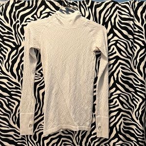 White lululemon long sleeve shirt with hood